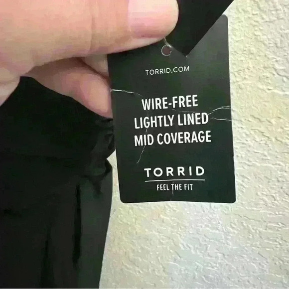 NWT!! TORRID Black asymmetrical skirted one piece bathing suit swimdress, 1X. - Picture 3 of 10